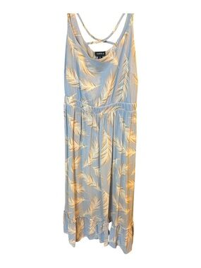 torrid Sky Blue Feather-Print Maxi Dress